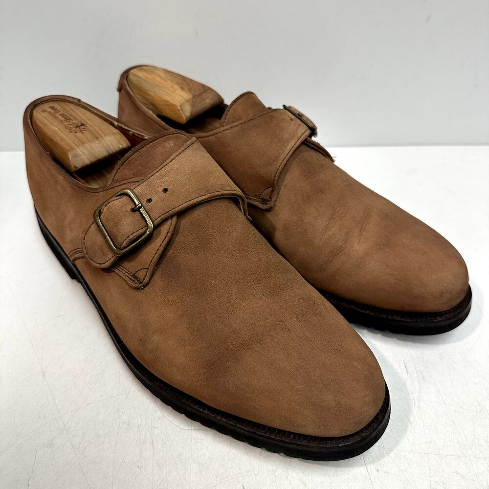 VGUC Rancourt & Co x Cole Haan Brown Nubuck Single Monk Strap Made in USA 10 D
